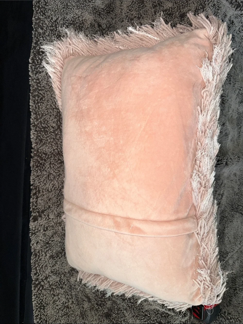 Soft Shag Throw Pillow - Blush Pink